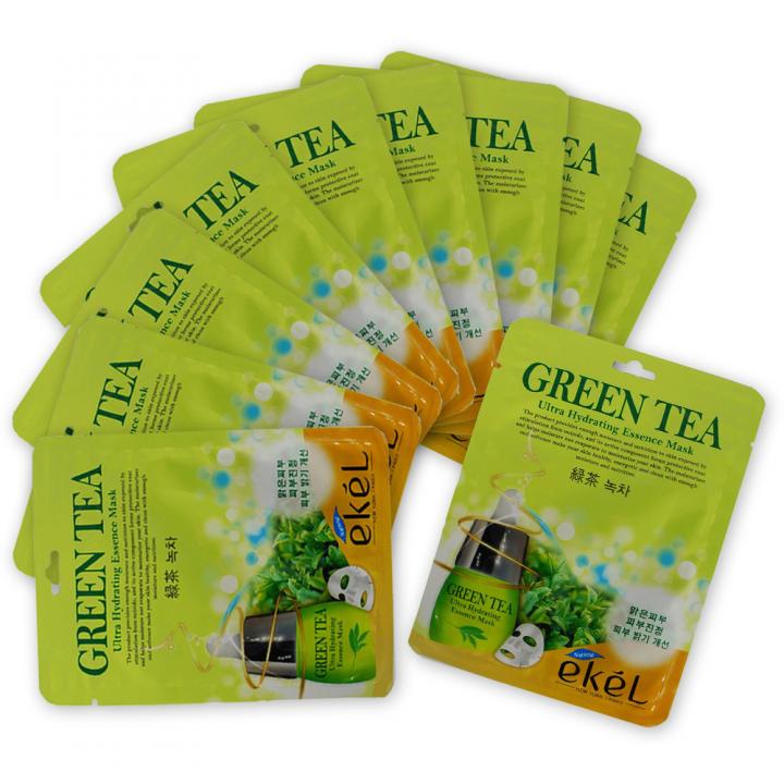 Набор тканевых масок с экстрактом зеленого чая от Ekel 10 шт