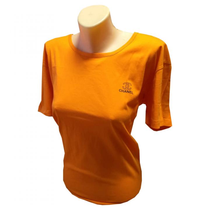 Женская футболка великан оранжевая