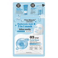 Маска для лица 3в1 Kiss Beauty с гиалуроновой кислотой