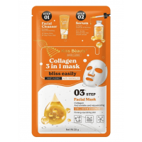 Маска для лица 3в1 Kiss Beauty с коллагеном