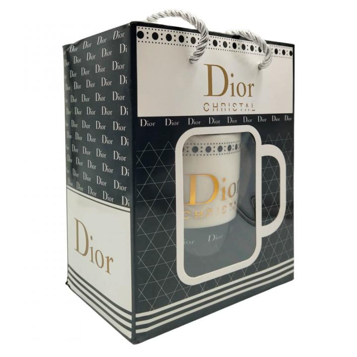 Керамическая кружка с ложкой Dior Christal