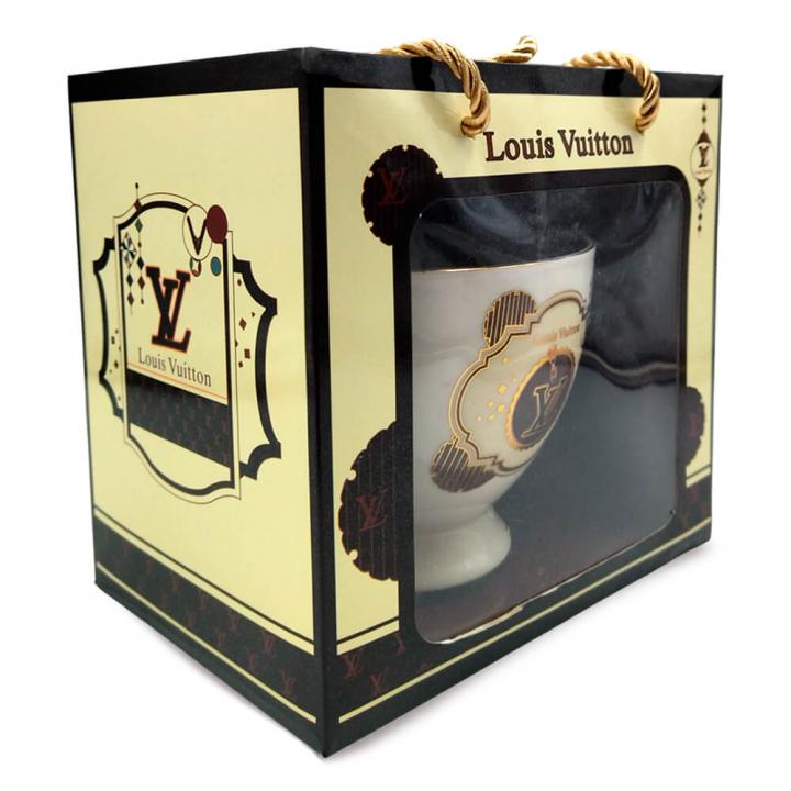 Керамическая кружка с ложкой Louis Vuitton
