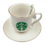 Керамическая чашка с ложкой и блюдцем Starbucks Coffee