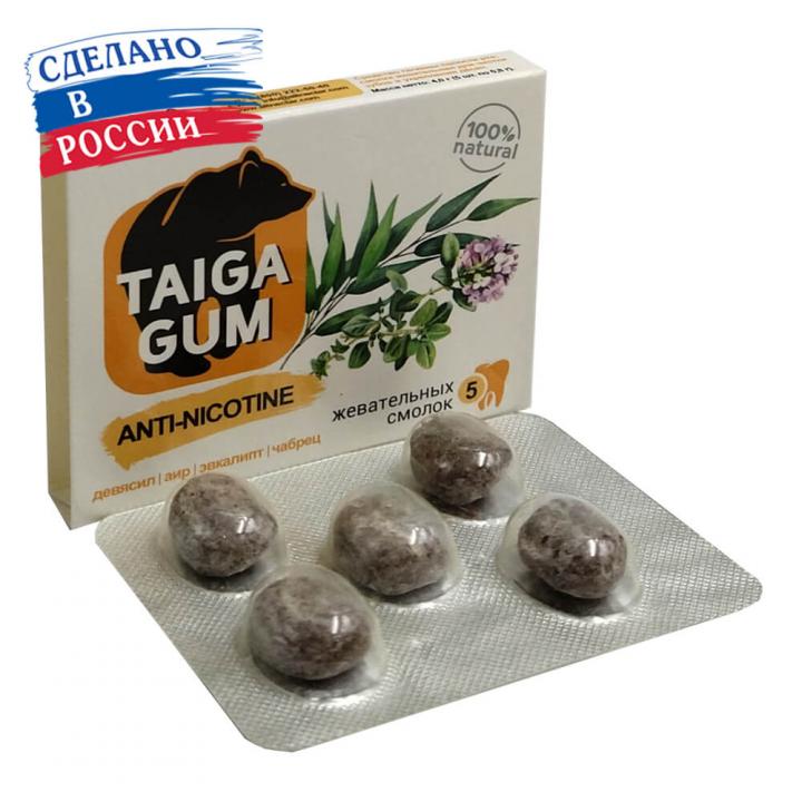 Жевательные смолки Taiga Gum ANTI-NICOTINE 5 шт