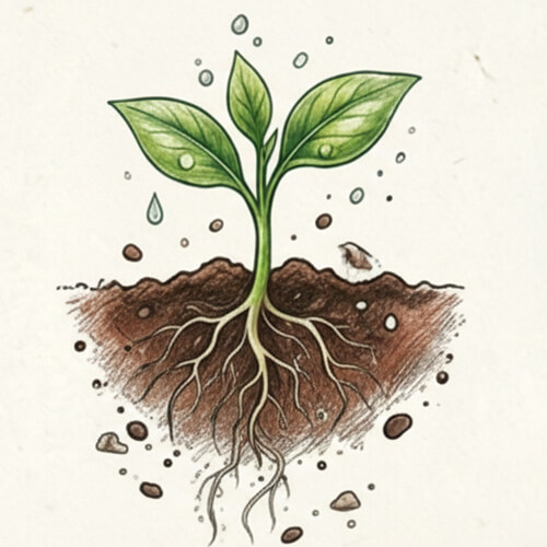 Пиктограмма проросшего растения из земли